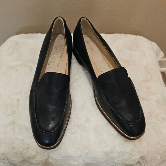 NWT Cole Haan Women's Black Leather Loafers Size 9.5 - Picture 1 of 10